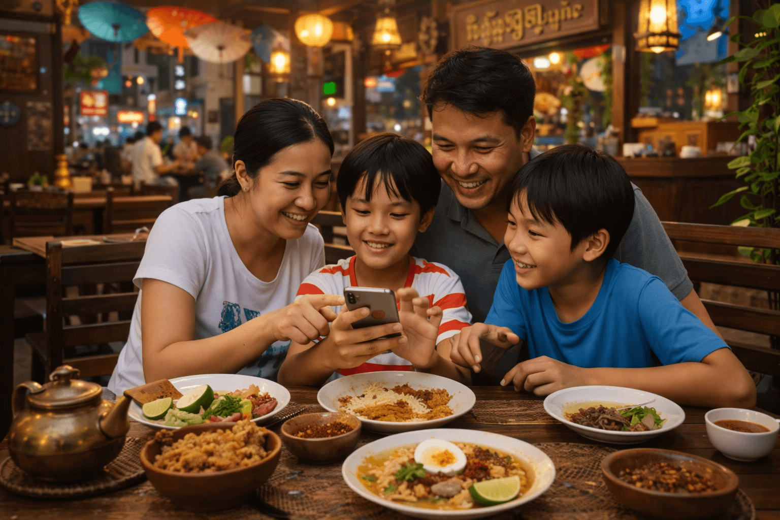 Family Eating Dinner Background